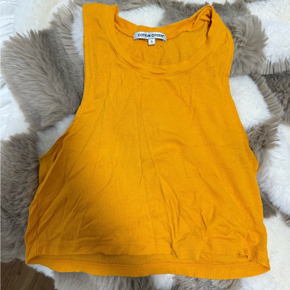 Cottoncitizen micro rib crop tank